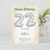 22-jarige Happy Birthday-kaart (Staand voorkant)