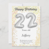 22-jarige Happy Birthday-kaart (Achterkant)