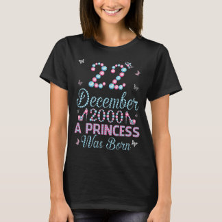 22-jarige verjaardag, geboren in december 2000, pr t-shirt