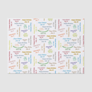 22 juli, geboortedagboek tissuepapier