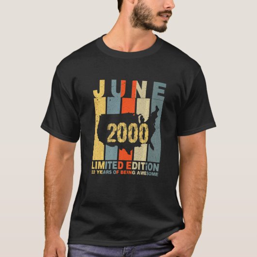 22 juni 2000 22 jaar Geweldige zijn T-shirt (Voorkant)