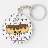 22 juni Nationale Chocolade Éclair Dag Sleutelhanger (Achterkant)