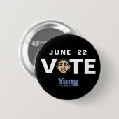 22 juni Stemming Yang Mayor NYC Ronde Button 5,7 Cm (Voorkant /achterkant)