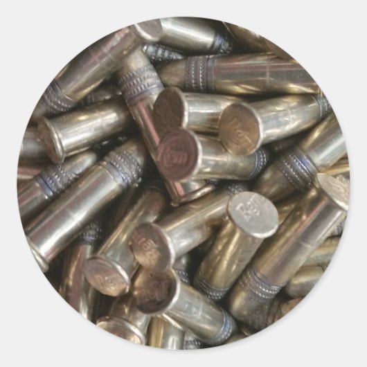 22 Kaliberkogels Ronde Sticker (Voorkant)