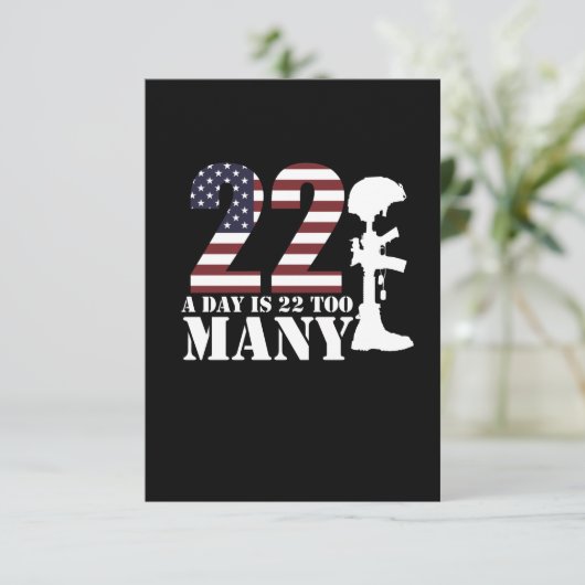 22 levens per dag is te veel Happy Veterans Day RSVP Kaartje (Staand voorkant)