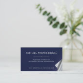 22 Modern Professional Visitekaartje blue Silver (Staand voorkant)