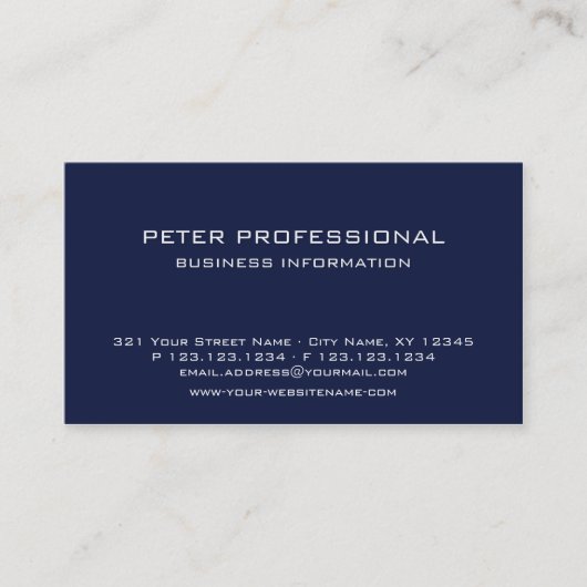 22 Moderne marineblauw voor professionele Visiteka Visitekaartje (Voorkant)