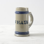 22 oz. "BREW HAUS" German Beer Stein Bierpul (Voorkant rechts)