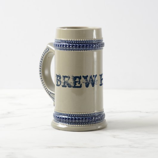  22 oz. "BREW HAUS" German Beer Stein Bierpul (Voorkant links)