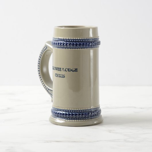  22 oz. "LODGE" German Beer Stein Bierpul (Voorkant links)