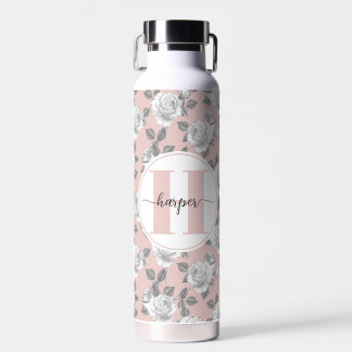 22 oz. Roos Tuin Monogram Roze Waterfles