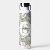 22 oz.Roos Tuin Monogram Salie Groene Waterfles (Voorkant)