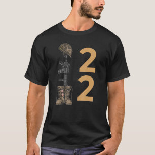 22 per dag dank u veteranen voor de dag van de vet t-shirt