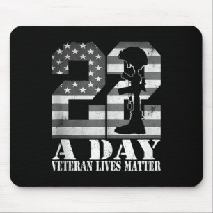 22 Per Dag Veteraan Leeft Amerikaanse Vlag Militai Muismat