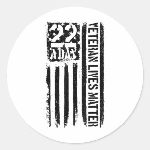 22 Per Dag Veteraan Leeft Veteraan Zelfmoord Bewus Ronde Sticker