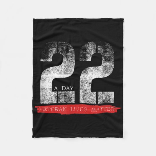 22 Per Dag Veteraan Leeft Zelfmoordbewustzijn Fleece Deken (Voorkant)