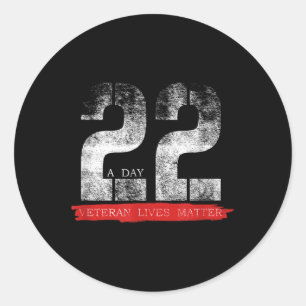 22 Per Dag Veteran Leeft Suïcidebewustzijn Ronde Sticker