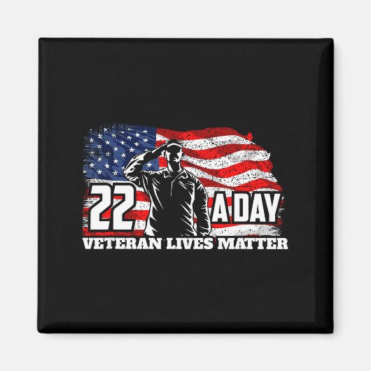 22 Per Day Veteran Lives Suicide Awareness Usa Fla Magneet (Voorkant)