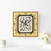 22 Soorten exotische vogels ~ L. Prang & Co. Vierkante Klok (Huis)