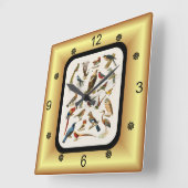 22 Soorten exotische vogels ~ L. Prang & Co. Vierkante Klok (Hoek)