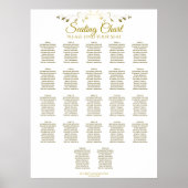 22 Tabel Elegant Gold Wedding Seating Chart Poster (Voorkant)