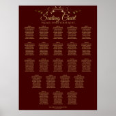 22 Tabel Gold- en Auburn bruin-bruiloft Poster (Voorkant)
