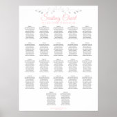 22 Tabel Roze en grijze bruiloft Poster (Voorkant)