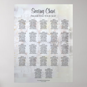 22 Tabel White Reflections Wedding Seating Chart Poster