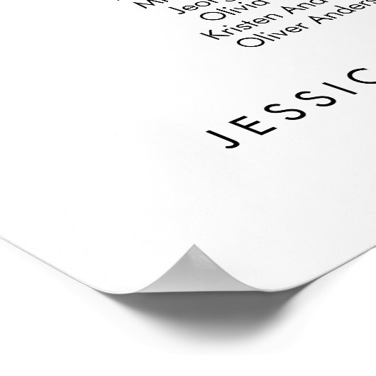 22 Tafel Elegant Onze favoriete Mensen Zitgrafiek Poster (Hoek)