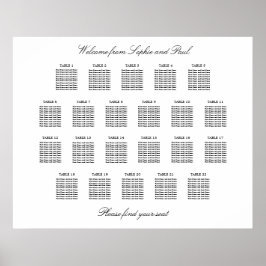 22 Tafel Elegante Minimalistische Zitplaatskaart Poster