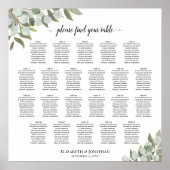 22 Tafel Rustieke Eucalyptus Trouwstoelindeling Poster (Voorkant)