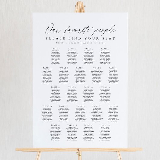 22 Tafels Onze Favoriete Mensen Zittinglijst Poster