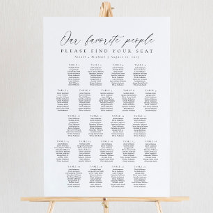 22 Tafels Stoelenkaart van Onze Favoriete Mensen Poster