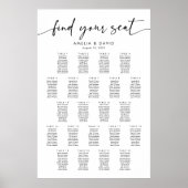 22 Tafels Vind Je Plaats Zitplaats Chart Poster (Voorkant)