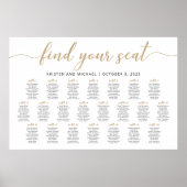 22 Tafels Vind je stoel zitplaats Chart Plan Poster (Voorkant)