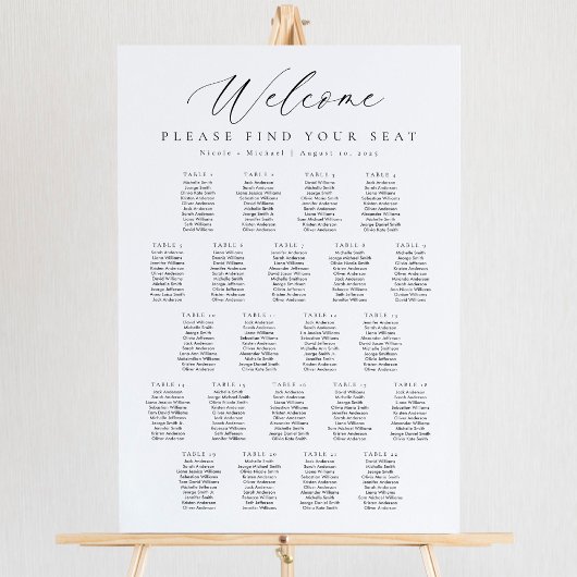22 Tafels Welkom Zitplaats Chart Poster