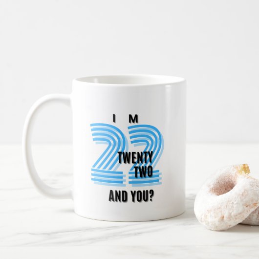 22 & tellen koffiemok (Met donut)