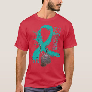 22 uur per dag is 22 uur voor Veteran Suicide Awar T-shirt