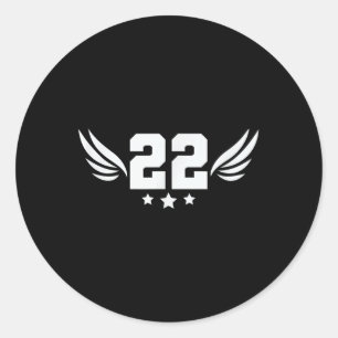 22 Veteraan Zelfmoord Bewustzijn Angel Wing Patrio Ronde Sticker