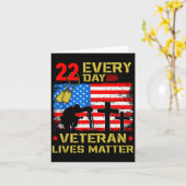 22 Veterans A Day Veteran Suicide Prevention Aware Kaart (Gele Bloem)