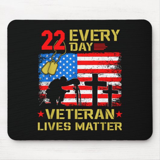 22 Veterans A Day Veteran Suicide Prevention Aware Muismat (Voorkant)