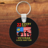 22 Veterans A Day Veteran Suicide Prevention Aware Sleutelhanger (Voorkant)