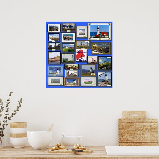 22 Vuurtoren van Maine Poster (Keuken)