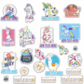 22 x Vorm UNICORN Grappig Schattig Kawaii Dab Emoj Sticker (Voorkant)