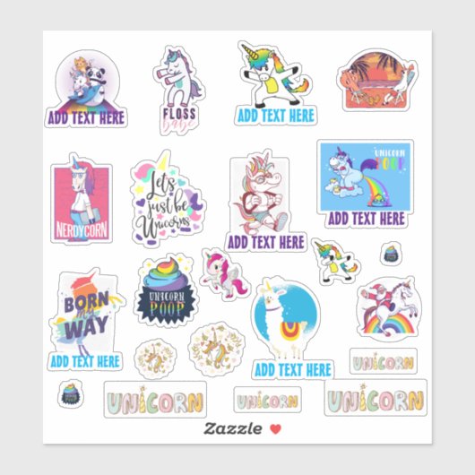 22 x Vorm UNICORN Grappige Cute Kawaii Dab Emoji Sticker (Vel)
