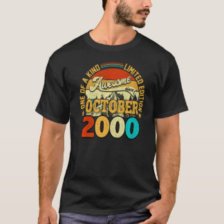 22 Year Old Awesome Since October 2000 22nd Birth T-shirt