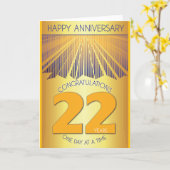 22 Year Sober Anniversary | Golden Ray 12 Step  Kaart (Gele Bloem)
