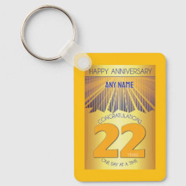 22 Year Sober Anniversary | Golden Ray 12 Step Sleutelhanger