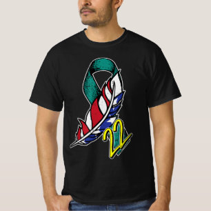 22 Zelfmoordbewustzijn bij Veteran PTSD US Feather T-shirt
