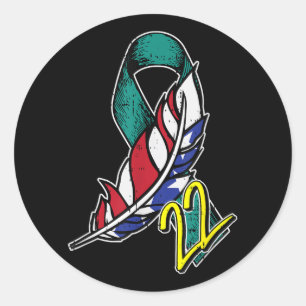 22 Zelfmoordbewustzijn van Veteran Ptsd ons Veer P Ronde Sticker